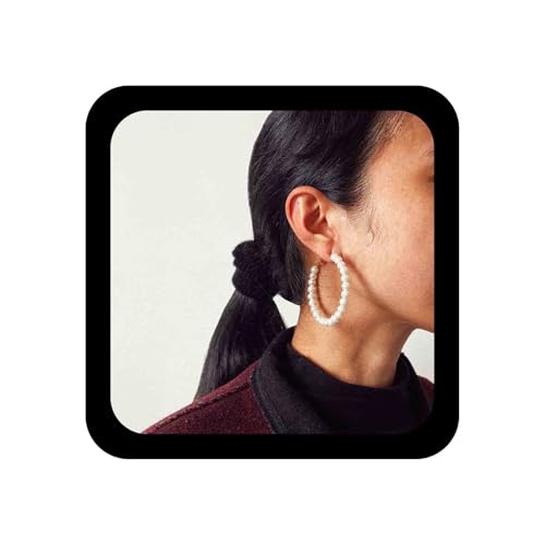 Cimenexe Böhmische Große Perle Reifen Ohrringe Kreis Perle Ohrringe Gold Leichte Reifen Ohrringe Personalisierte Geometrische Große Reifen Ohrringe Schmuck Für Frauen Und Mädchen von Cimenexe