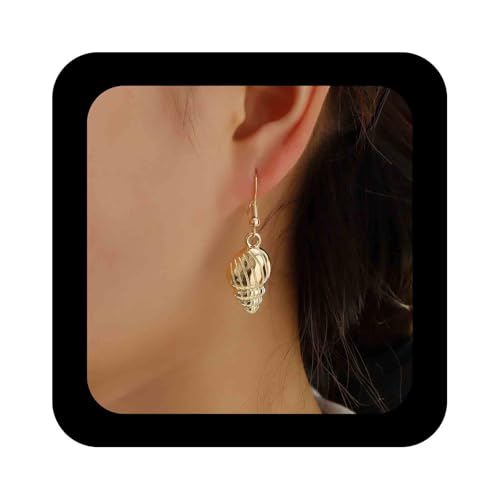 Cimenexe Böhmische Kaurimuschel Ohrringe Metall Muschelschale Tropfen Ohrring Gold Ozean Kaurimuschel Haken Ohrring Punk Muschel Ohrringe Schmuck Für Frauen von Cimenexe