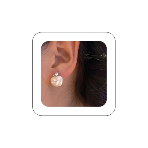 Cimenexe Böhmische Kristall-Apfel-Ohrringe Kleine Perlen-Apfel-Ohrstecker Strass-Cz-Apfel-Ohrringe Minimalistische Perlen-Apfel-Ohrringe Schmuck Für Frauen von Cimenexe
