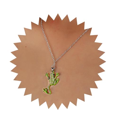 Cimenexe Böhmische Kristall Frosch Kette Halskette Grün Frosch Anhänger Halskette Cz Gepflastert Frosch Kette Halskette Klein Strass Tier Frosch Halskette Schmuck Für Frauen Und Mädchen Geschenke von Cimenexe