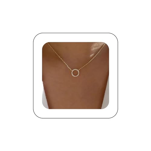 Cimenexe Böhmische Kristall Kreis Anhänger Halskette Gold Cz Hohlkreis Choker Halskette Gepflastert Cz Runde Halskette Strass Kreis Reifen Charm Halskette Schmuck Für Frauen Und Mädchen Geschenke von Cimenexe