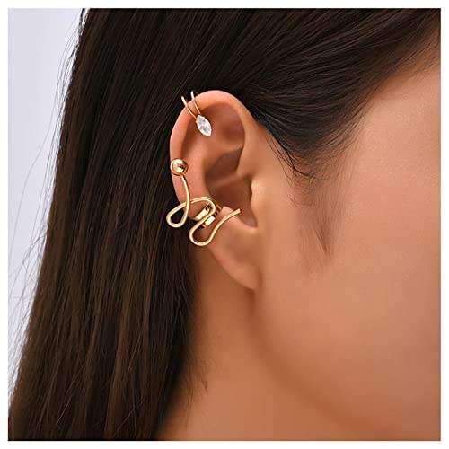 Cimenexe Böhmische Kristall Ohrmanschette Ohrringe Gold Ohrkletterer Ohrringe Vintage Manschette Wrap Ohrringe Gold Ohrkletterer Ohrringe Geometrische Ohr Crawler Ohrringe Kein Piercing Ohrringe Set von Cimenexe