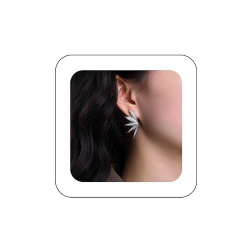 Cimenexe Böhmische Lotusblume Ohrstecker Silber Lotusblume Ohrringe Metall Halbe Lotusblume Ohrringe Minimalistische Blume Ohrringe Schmuck Für Frauen Und Mädchen Geschenke von Cimenexe