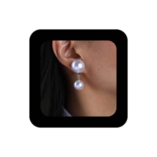 Cimenexe Böhmische Perlen Ohrringe Retro Perlen Ohrstecker Weiße Runde Perle Tropfen Ohrring Große Barocke Perle Ohrringe Schmuck Für Frauen von Cimenexe