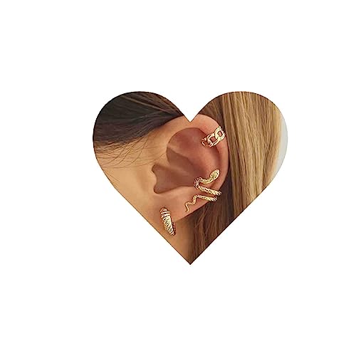 Cimenexe Böhmische Schlange Ohrmanschette - Gold Ohr Crawler Und Climber - Vintage Tier Knorpel Ohrringe Schmuck Für Frauen von Cimenexe