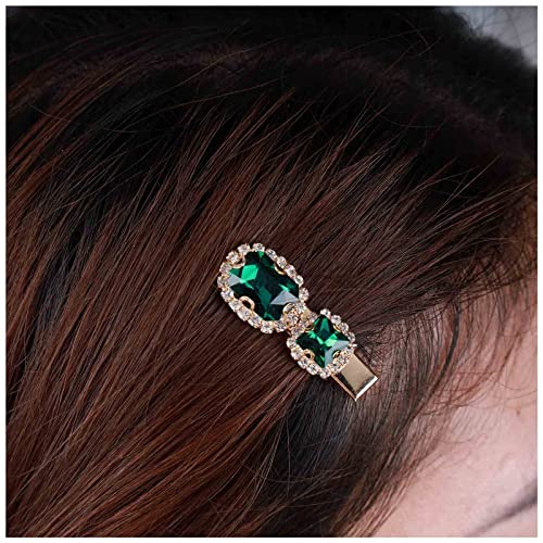 Cimenexe Böhmische Smaragd Haarspange Grün Kristall Haarnadeln Clips Grün Cz Gepflastert Haarspange Quadrat Smaragd Kristall Kopfschmuck Haarschmuck Für Frauen Und Mädchen Geschenke von Cimenexe