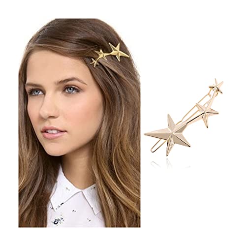 Cimenexe Böhmische Stern Haarspange Barrette Gold Stern Haarspange Dreifach Stern Haarnadelspangen Minimalistischer Stern Haarschmuck Dekorativer Haarschmuck Für Frauen Und Mädchen von Cimenexe