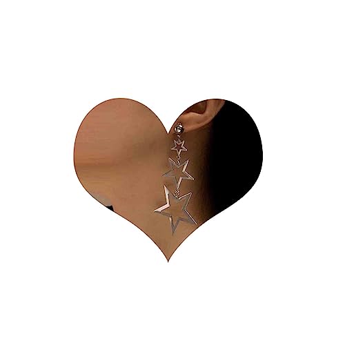 Cimenexe Böhmische Stern Ohrringe Silber Stern Ohrringe Hohl Sterne Ohrring Lang Dreifach Sterne Ohrstecker Schmuck Für Frauen Und Mädchen von Cimenexe