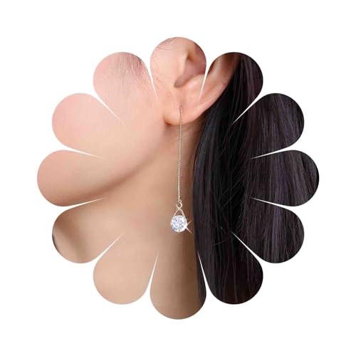 Cimenexe Böhmische Tropfen Kristall Ohrringe Gold Hohl Cz Tropfen Ohrringe Lange Kette Einfädler Ohrringe Kleine Strass Quaste Kette Ohrringe Schmuck Für Frauen Und Mädchen Geschenke von Cimenexe