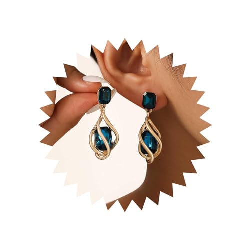 Cimenexe Böhmische Unendlichkeit Saphir Baumeln Ohrringe Blauem Kristall Tropfen Ohrringe Blauem Kristall Ohrstecker Saphir Cz Quadratische Ohrringe Schmuck Für Frauen Und Mädchen Geschenke von Cimenexe