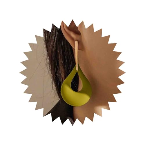 Cimenexe Böhmischen Emaille Tropfen Ohrringe Metall Bar Ohrstecker Gelb Emaille Wasser Tropfen Ohrringe Große Hohle Tropfen Ohrringe Schmuck Für Frauen Und Mädchen Geschenke von Cimenexe