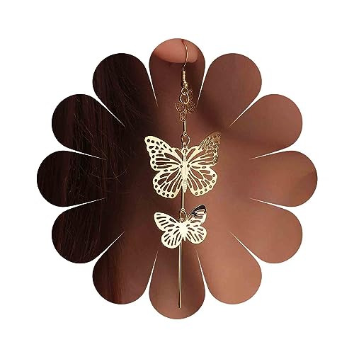 Cimenexe Böhmischen Hohlen Schmetterling Ohrringe Gold Schmetterling Tropfen Ohrringe Große Ausschnitt Schmetterling Quaste Ohrringe Übertrieben Schmetterling Baumeln Ohrringe Schmuck Für Frauen von Cimenexe