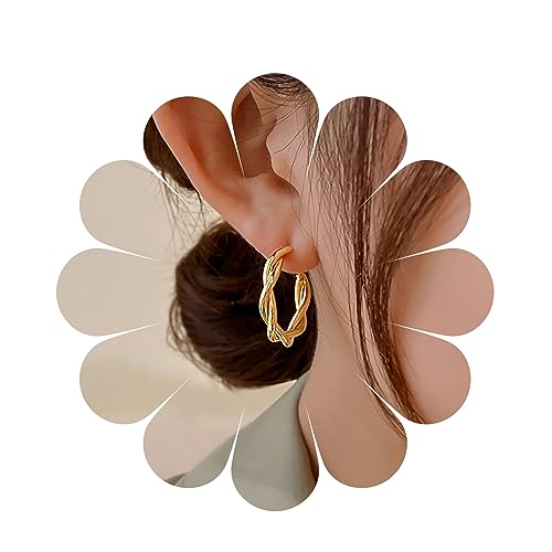 Cimenexe Böhmischen Hohlen Twist Reif Ohrringe Gold Twist Kreis Reif Ohrringe Twist Seil Reif Ohrringe Twist Kreis Ohrstecker Schmuck Für Frauen Und Mädchen Geschenke von Cimenexe
