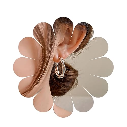 Cimenexe Böhmischen Hohlen Twist Reif Ohrringe Silber Twist Kreis Reif Ohrringe Twist Seil Reif Ohrringe Twist Kreis Ohrstecker Schmuck Für Frauen Und Mädchen Geschenke von Cimenexe