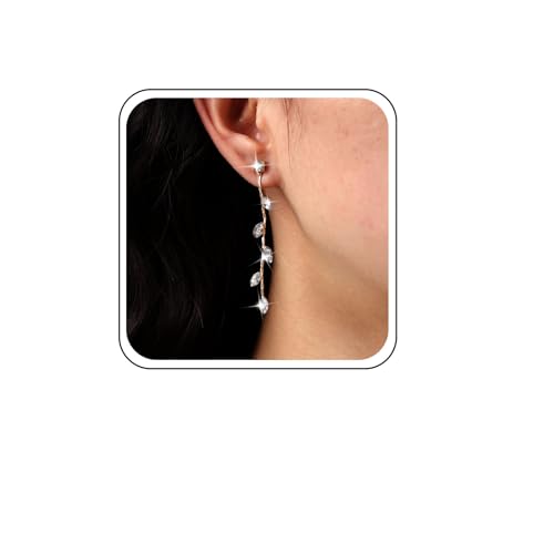 Cimenexe Böhmischen Kristall Blatt Baumeln Ohrringe Gold Cz Blatt Tropfen Ohrringe Lange Blatt Quaste Kette Ohrstecker Strass Blatt Kette Ohrringe Schmuck Für Frauen Und Mädchen Geschenke von Cimenexe