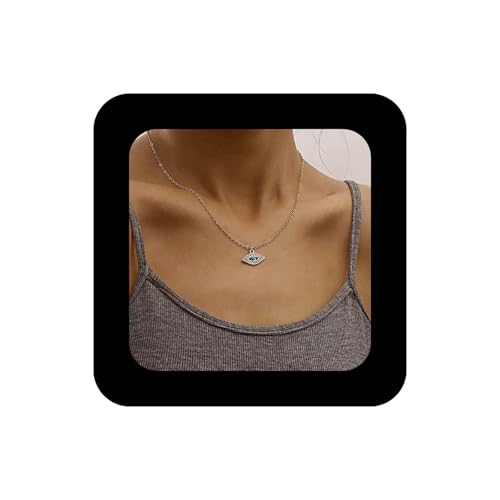 Cimenexe Böhmischen Kristall Böse Auge Choker Halskette Silber Türkis Augen Anhänger Halsketten Punk Cz Teufel Augen Kragen Halsketten Gepflastert Strass Dämon Auge Kette Halskette Schmuck Für Frauen von Cimenexe
