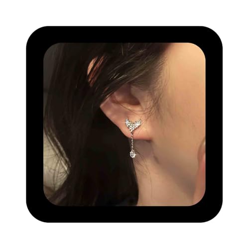 Cimenexe Böhmischen Kristall Fischschwanz Baumeln Ohrringe Silber Cz Fischschwanz Quaste Kette Ohrring Teardrop Cz Quaste Kette Ohrring Strass Meerjungfrau Schwanz Ohrstecker Schmuck Für Frauen von Cimenexe