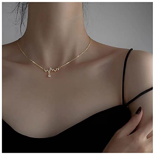 Cimenexe Böhmischen Kristall Herzschlag Choker Halskette Gold Ecg Herz Anhänger Halskette Cz Lebenslinie Puls Halskette Gepflastert Ecg Liebe Herz Halskette Schmuck Für Frauen Und Mädchen Geschenke von Cimenexe