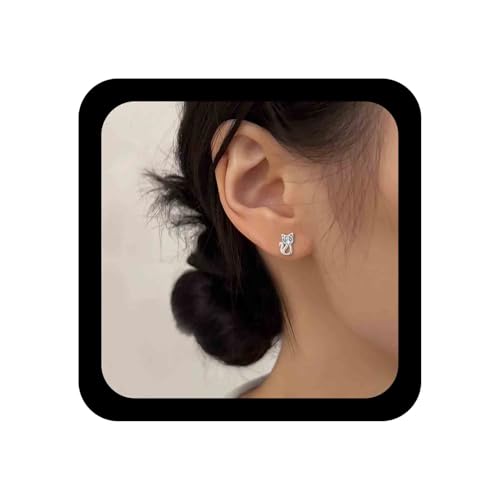 Cimenexe Böhmischen Kristall Katze Ohrstecker Ohrringe Silber Saphir Kätzchen Ohrring Kleine Strass Kätzchen Ohrstecker Minimalistischen Cz Kätzchen Ohrringe Schmuck Für Frauen von Cimenexe