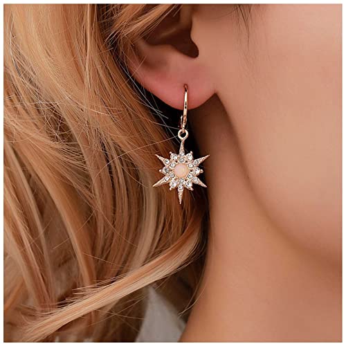Cimenexe Böhmischen Kristall Opal Starburst Ohrringe Gold Mondstein Stern Tropfen Ohrringe Cz Sunburst Baumeln Ohrringe Strass Stern Ohrringe Schmuck Für Frauen Und Mädchen Geschenke von Cimenexe