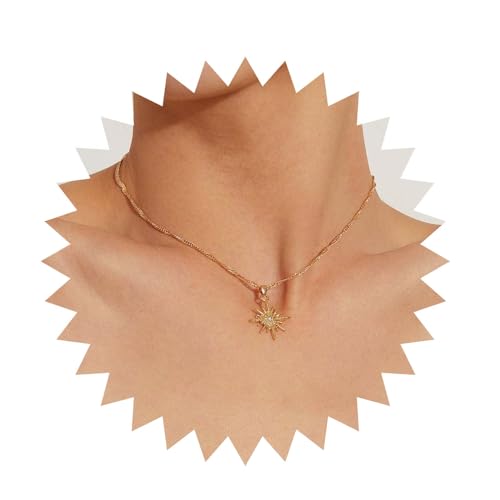 Cimenexe Böhmischen Kristall Starburst Choker Halskette Gold Sunburst Anhänger Halskette Cz Sonne Kragen Halskette Steigenden Sonne Twist Kette Halskette Schmuck Für Frauen Und Mädchen Geschenke von Cimenexe