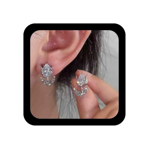 Cimenexe Böhmischen Kristall Tulpe Ohrstecker Blume Ohrringe Silber Cz Tulpe Ohrringe Tulpe Blume Ohrstecker Ohrringe Strass Blumen Tulpe Blume Ohrringe Schmuck Für Frauen von Cimenexe