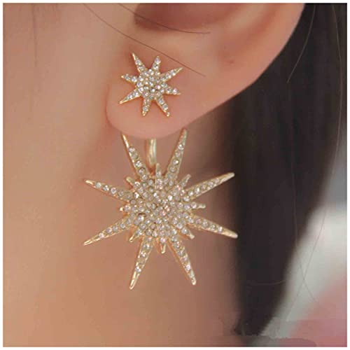 Cimenexe Böhmischen Starburst Ohr Jacke Ohrringe Gold Sunburst Ohrringe Kristall Stern Ohrringe Strass Sonne Ohrstecker Ohrringe Cz Sonne Baumeln Ohrringe Schmuck Für Frauen Und Mädchen Geschenke von Cimenexe