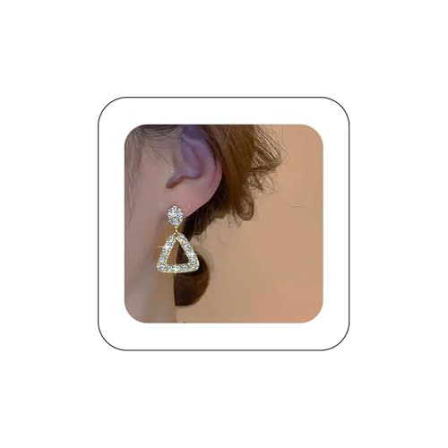 Cimenexe Böhmischen Tränen Kristall Ohrstecker Ohrringe Gold Cz Dreieck Baumeln Ohrringe Strass Hohl Geometrische Tropfen Ohrringe Geometrische Ovale Ohrringe Schmuck Für Frauen von Cimenexe