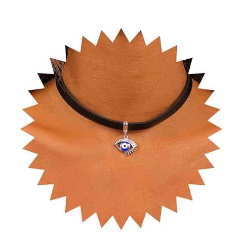 Cimenexe Böhmisches Leder Kristall Böses Auge Halskette Blau Cz Auge Anhänger Halskette Schwarzes Leder Halsband Halskette Strass Teufelsauge Halskette Schmuck Für Frauen Und Mädchen Geschenke von Cimenexe