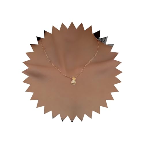 Cimenexe Bohème Ananas Choker Halskette Gold Hohle Ananas Anhänger Halskette Winzige Tropische Frucht Kette Halskette Metall Ananas Halskette Schmuck Für Frauen Und Mädchen Geschenke von Cimenexe