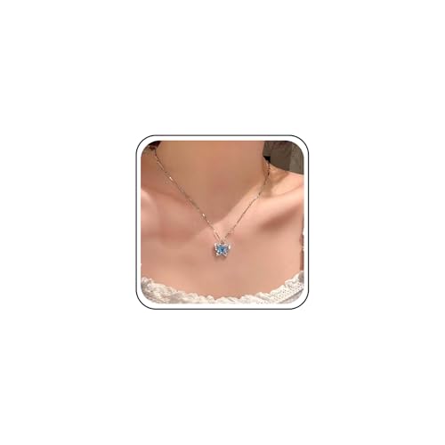Cimenexe Bohème Kristall Schmetterling Choker Halskette Silber Saphir Schmetterling Anhänger Halskette Blau Cz Schmetterling Kragen Halskette Strass Hohlen Schmetterling Halskette Schmuck Für von Cimenexe