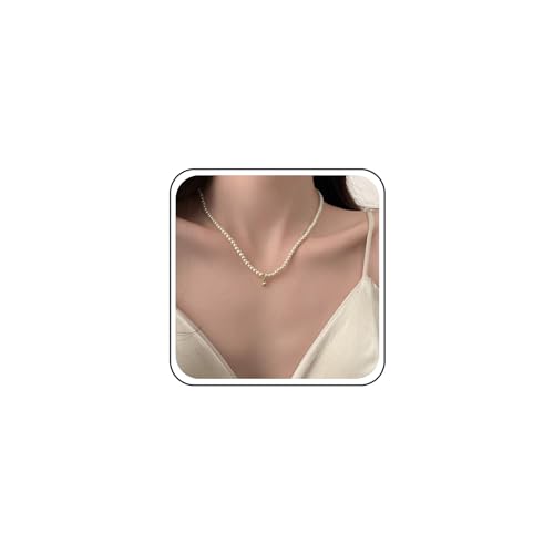 Cimenexe Bohème Perlen Perlen Halskette Choker Gold Kugel Anhänger Retro Perlenkette Kragen Minimalistisch Schmuck Für Frauen Und Mädchen Geschenke von Cimenexe