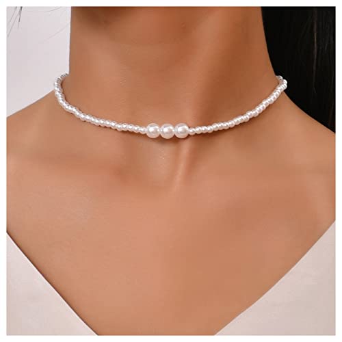 Cimenexe Bohème Perlenanhänger Halskette Perlenhalsband Kette Retro Dreifach Perlenkette Halskette Minimalistisch Perlenkragen Halskette Kette Schmuck Für Frauen Und Mädchen Geschenke von Cimenexe