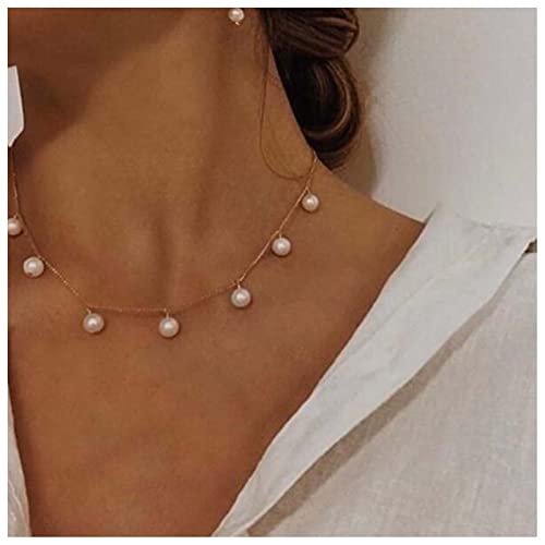 Cimenexe Bohème Perlenhalskette Choker Perlenhalskette Vintage Perlenhalskette Gold Hochzeit Perlenkette Schmuck Für Frauen Und Mädchen von Cimenexe