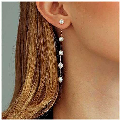 Cimenexe Bohème Perlenkette Ohrringe Gold Perle Tropfen Ohrringe Lange Perle Ohrstecker Retro Hochzeit Perlen Ohrringe Schmuck Für Frauen Und Mädchen von Cimenexe