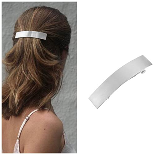 Cimenexe Bohemian Geometric Bar Haarspange Metall Rechteck Haarspange Silber Chunky Headclip Übertriebene Kopfbedeckung Dekorativer Haarschmuck Schmuck für Frauen und Mädchen von Cimenexe
