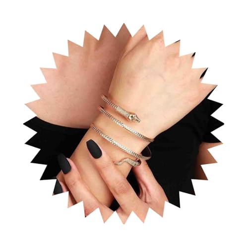 Cimenexe Bohemian Gold Schlangenarmband - Goldschlangenarmband - Schlange Verstellbares Armband - Armband Schmuck Für Frauen von Cimenexe