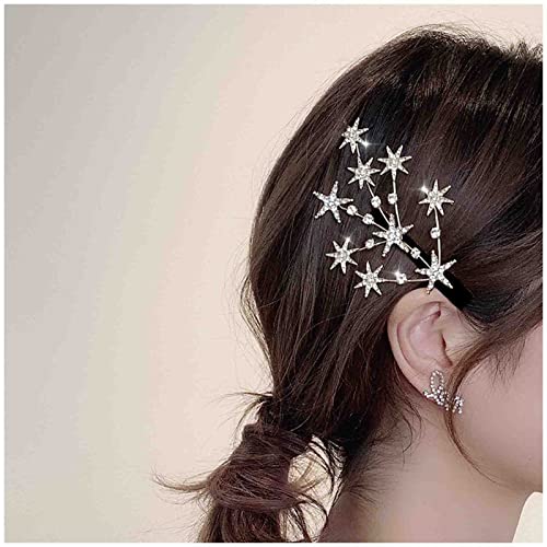 Cimenexe Bohemian Star Haarspange Kristall Haarspange Gold Star Duckbill Clips Strass Kopfbedeckung Dekorativer Haarschmuck Schmuck für Frauen und Mädchen Geschenke von Cimenexe