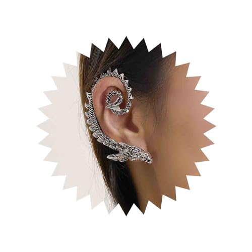 Cimenexe Gothic Drachen Manschettenohrringe Silberne Drachenohrringe Altertümlicher Drachen Ohrring Vintage Kein Piercing Ohrring Knorpelohrringe Schmuck Für Frauen Und Mädchen Tierohrringe Geschenke von Cimenexe