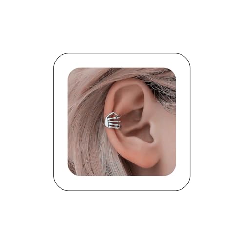 Cimenexe Gothic Schädel Hand Ohrmanschette Ohrring Skelett Finger Hand Ohrring Silber Skelett Hand Knorpel Ohrring Punk Schädel Hand Manschette Ohrring Schmuck Für Frauen von Cimenexe