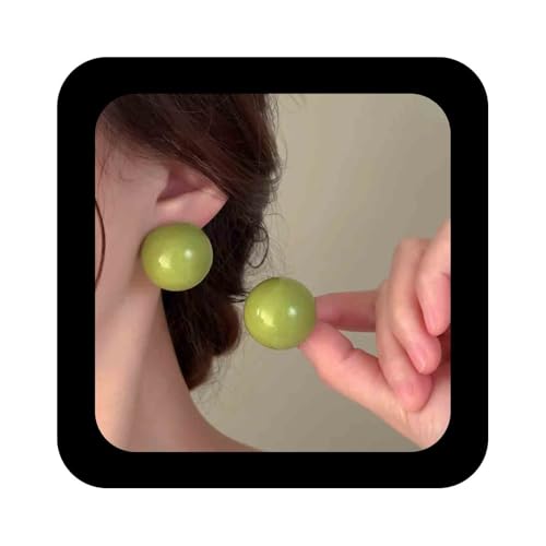Cimenexe Punk Acryl Ball Knopf Ohrringe Emaille Bunten Ball Ohrstecker Ohrringe Runden Harz Ball Knopf Ohrringe Süßigkeiten Farbe Ball Ohrringe Schmuck Für Frauen (grün) von Cimenexe