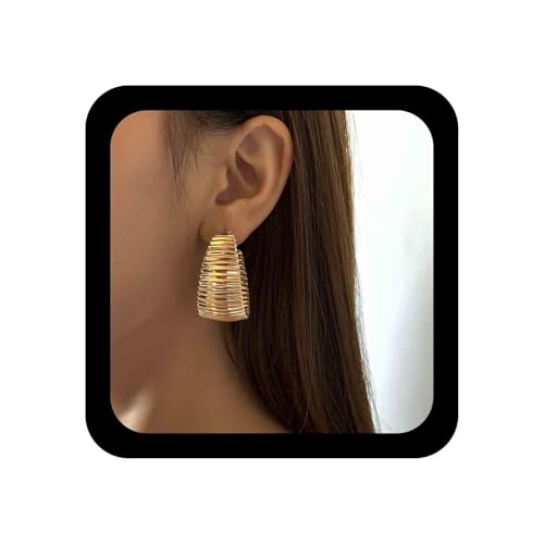 Cimenexe Punk Chunky Creolen Große C-Form Creolen Gold Huggie Creolen Personalisierte Dicke Creolen Schmuck für Frauen und Mädchen von Cimenexe