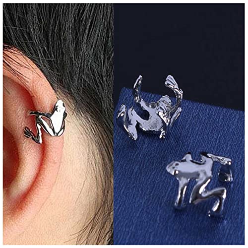 Cimenexe Punk Frosch Ohrring Silber Frosch Knorpel Ohrring 3d Frosch Ohrring Frosch Knorpel Ohrring Clip On Wrap Ohrring No Piercing Ohrring Schmuck Für Frauen Und Mädchen Geschenke von Cimenexe