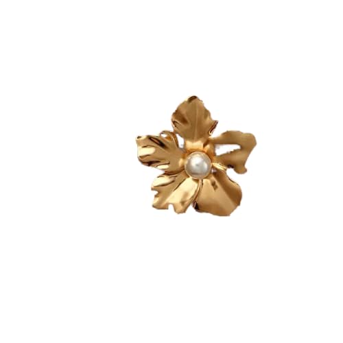 Cimenexe Punk Große Perle Blume Ohrringe Vintage Blume Ohrstecker Ohrringe Metall Blume Ohrringe Gold Große Blume Ohrringe Übertrieben Aussage Ohrringe Schmuck Für Frauen Und Mädchen von Cimenexe