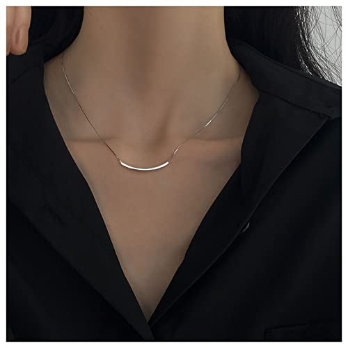 Cimenexe Punk Horizontal Bar Anhänger Halskette Balancieren Rohr Bar Kette Halskette Silber Bar Kragen Halskette Minimalistisch Horizontal Bar Choker Halskette Schmuck Für Frauen Und Mädchen von Cimenexe