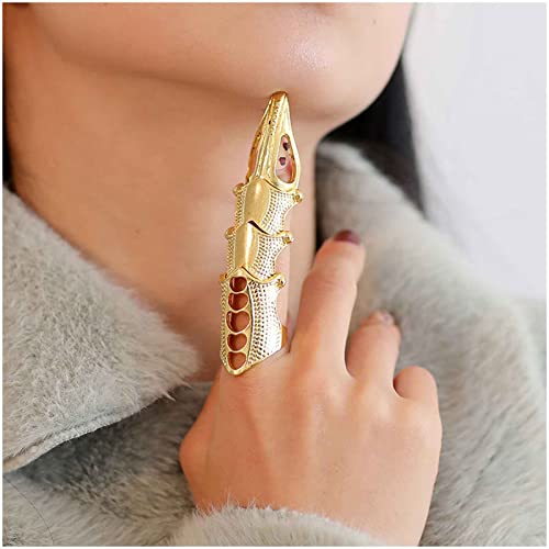 Cimenexe Punk Knuckle Open Ring Vintage Fingerklauen Ringe Gold Chunky Ringe Gothic Finger Armor Knuckle Ringe Schmuck für Frauen und Mädchen Halloween Cosplay von Cimenexe