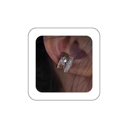 Cimenexe Punk Kristall Ohr Manschette Ohrring Silber Cz Hoop Knorpel Ohrring Metall Gehämmert Manschette Wrap Ohrring Strass Knorpel Manschette Ohrring Schmuck Für Frauen Und Mädchen Geschenke von Cimenexe