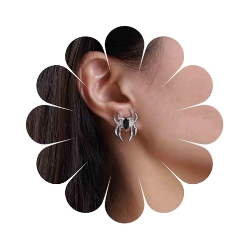 Cimenexe Punk Kristall Onyx Spinne Ohrringe Silber Cz Spinne Ohrringe Schwarz Strass Spinne Ohrstecker Gothic Onyx Spinne Ohrringe Schmuck Für Frauen Und Mädchen Geschenke von Cimenexe