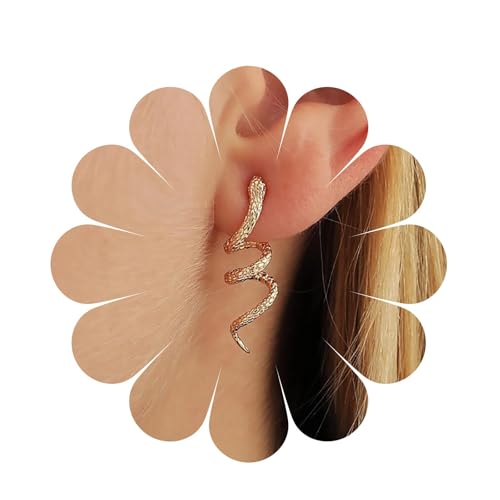 Cimenexe Punk Schlange Ohrringe Gold Wirbel Schlange Ohrringe Gothic Schlange Schlange Ohrstecker Halloween Schlange Ohrringe Schmuck Für Frauen von Cimenexe
