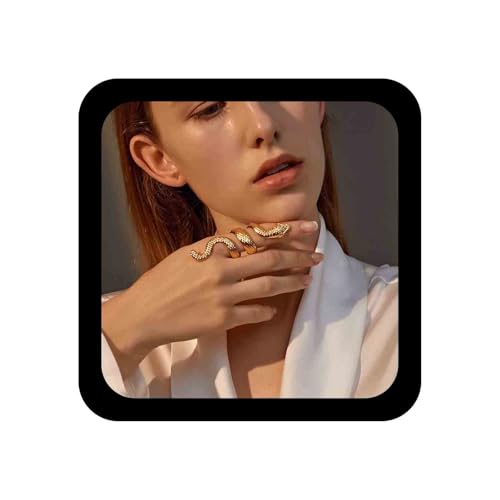 Cimenexe Punk Schlange Wrap Ring Vintage Viper Finger Ringe Gold Serpent Ring Gothic Schlange Aussage Ringe Tierschmuck Für Frauen Und Mädchen Halloween Geschenke von Cimenexe